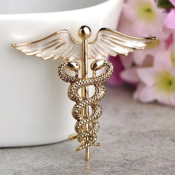 VQ Medical Caduceus Brooch - Picture 2 of 5